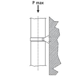 The maximum distances shown in the following illustrations must be observed for all support and fastening elements. All joints must be secured by applying the special locking band.