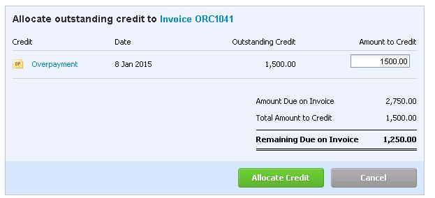 invoice Credit the invoice.