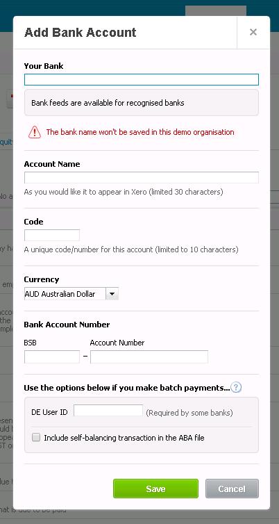When you select Add Bank Account a dropdown box will appear asking you if it s a bank account, credit card, or PayPal account. If you select bank account the following screen appears.