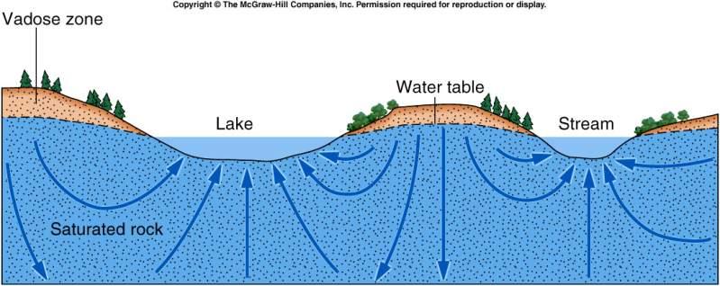 relationship between the water table