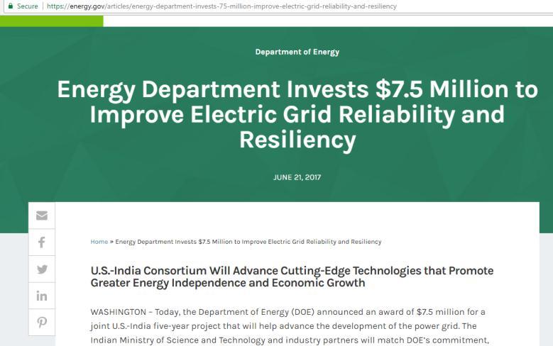 UI-ASSIST: US-India collaborative for smart distribution System with STorage Detailed feasibility study to be conducted for following segments: Scenario 1: Demonstration of grid-scale energy storage