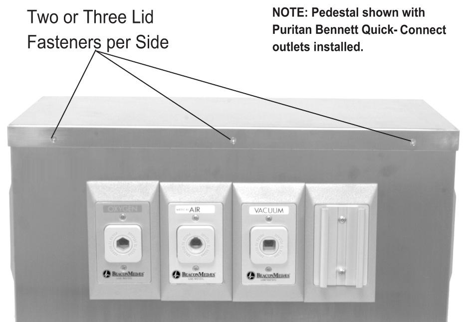 1. Remove fasteners from inside of lid. LID INSTALLATION 2. Place lid onto pedestal unit and install fasteners securely (Figure 7). Figure 7.