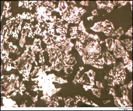 Figure 4 A picture f a cut etched CVRD pellet reduced in 5 l/min CO Different crack sizes and lengths were bserved in the reduced pellets upn examinatin.