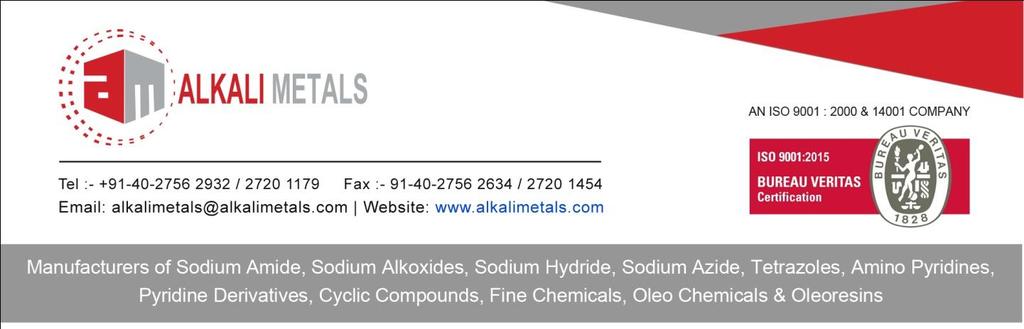 MSDS for SODIUM HYDRIDE SECTION 1 - CHEMICAL PRODUCT AND COMPANY IDENTIFICATION MSDS Name: Sodium Hydride, 60% Dispersion in Mineral Oil, Toluene Soluble Bags Company Identification: Alkali Metals