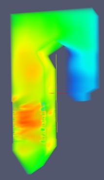 drop tube furnace; Numerical simulation of coal combustion: Pre-processing [Salomé]: geometry and mesh creation; solver [Code_Saturne]: calculation via user script with