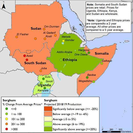 However, below-average rainfall and a delayed start of the Meher season and reduced crop production prospects in parts of Ethiopia s eastern Amhara and southern Tigray.