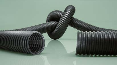thermoplastic elastomer (TPE) with coated spring steel spiral and additional axial and radial yarn
