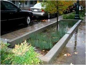 Green Infrastructure - Examples Planter Boxes Planter boxes are an attractive tool for filtering stormwater as well as reducing the runoff that goes into a sewer system.
