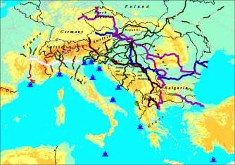 Pan European Corridors in the region linked with the Guidelines TEN-T Modern, developed society requires sustainable development where sufficient transport system would base on multimodality and