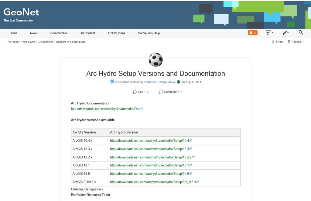 available in ArcGIS Online Hydro Resource Center resources.arcgis.