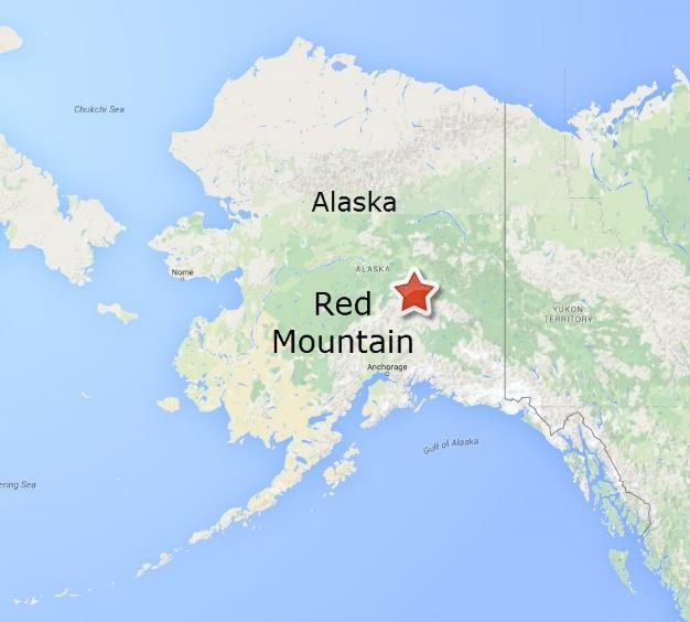 About Red Mountain (ASX Announcement 15 February 2016) The Red Mountain Project is located in central Alaska, 100km south of Fairbanks, in the Bonnifield Mining District.