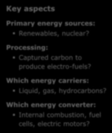 ++ Which energy converter: Internal combustion, fuel cells, electric motors?