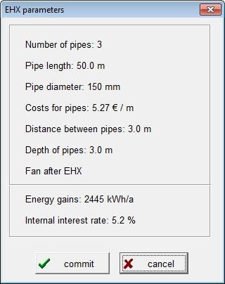 Heating/cooling potential [kwh/an] 1650 1150 650 150-350 1 1,2 1,5 2 2,5 3 Pipe depth [m] Cooling potential Heating potential Figure 10.