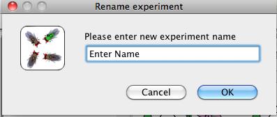 To rename a mating experiment that has already been saved in the Saved experiments window, select the experiment you wish to rename from the dropdown menu (H), then click Rename (I) in the Saved