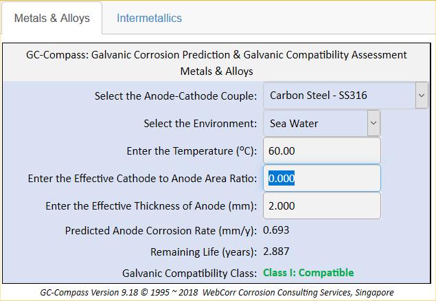 GC-Compass : GC-Compass: A Software Tool for Galvanic Corrosion Prediction and Materials.