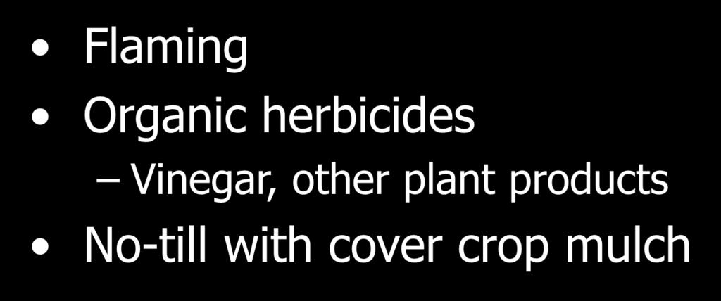 Other weed control Flaming Organic herbicides