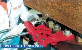Low Height Torque tensioners are used where access is limited and can be used with only one bolt diameter clearance at the end of a bolt.