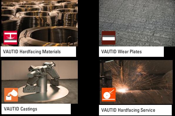 VAUTID Pioneering Wear Protection Range of products Protecting Metal surfaces against wear caused by minerals VAUTID offers