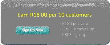 You will earn R180*(50%) from every sale originating from a click on your ad or link. It's that simple! Our free marketing tools include a large variety of ads, emails and SMSs that you can use.