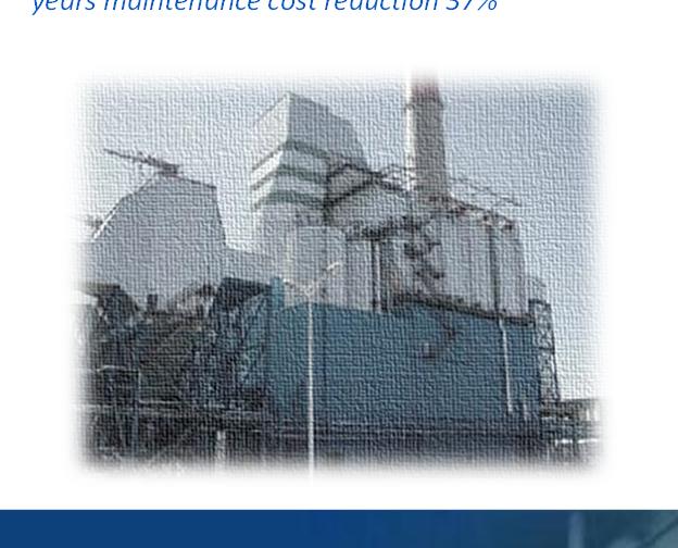maintenance cost reduction 37% Uptime improvement 23 power generation station report that solution contribute of Increasing production uptime and thus is key benefit of plants report between 3 10%