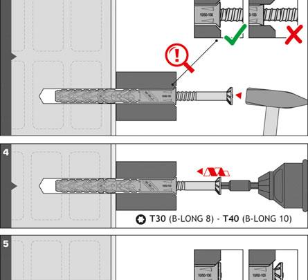4) + 5) The special screw is screwed in until the head of the screw touches the sleeve.