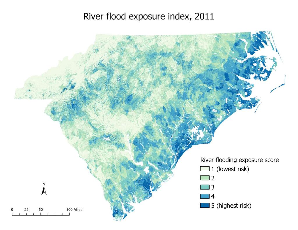 Inland flood exposure and vulnerability Flood Exposure Index Performance for NC & SC Flood events, 2014-2018 (n=336) 35% 30% 25% 1.