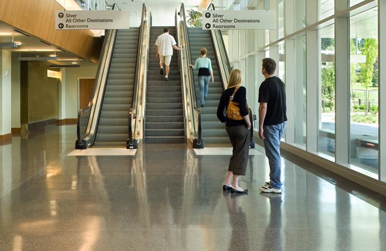 Below: Resiliency, low maintenance, and formality make terrazzo a popular choice for public and entrance areas.