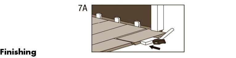 When sawing the panels, ensure that the expansion joint under the door is at least 3/8.