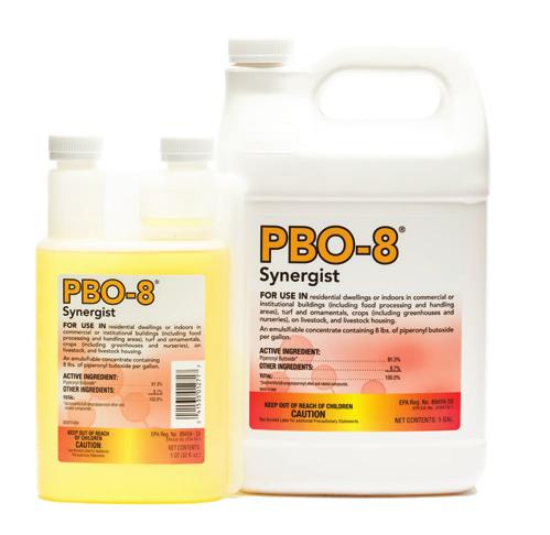 APPLICATION RATES Amount of PBO-8 Synergist/1,000 Bushels of Grain Commodity Mixing with Centynal EC Insecticide at 0.
