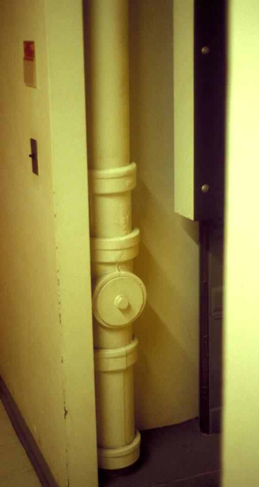 Sanitary Drainage Piping ^^ cast iron: stack, with cleanout ^^ glass (lab waste): stack Ball State Architecture ENVIRONMENTAL