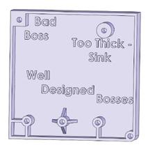 Good and Bad Bosses n Don t create thick sections with