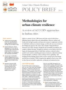 Urban Climate resilience Policy(TERI-DFID policy Brief series)
