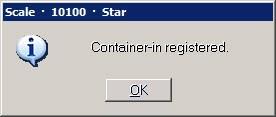 > Miscellaneous > Container). Press the enter key to weigh the container and to apply the weighing to the listing.