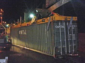 Broken containers on Shelly Beach after falling from