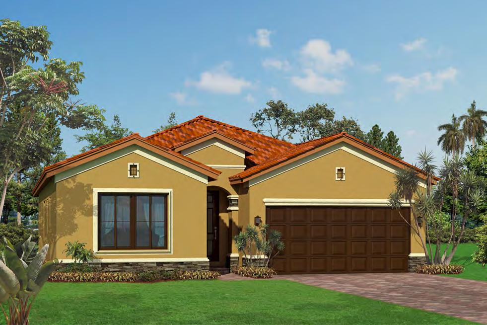 Paradise Palm One-Story 4 Bedrooms 3 Bathrooms Dining Room Family Room Covered Entry Patio 2-Car Garage Plans, architectural drawings and elevations are the artist s concept and may contain options