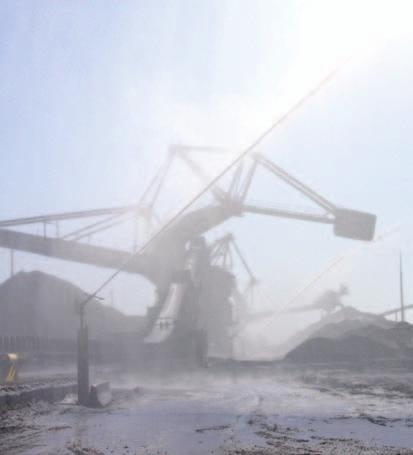 Westshore has found that the most effective method to reduce dust emissions from the stockyard during wind events is to ensure that the top layer of coal in the stockpiles is kept wet binding the