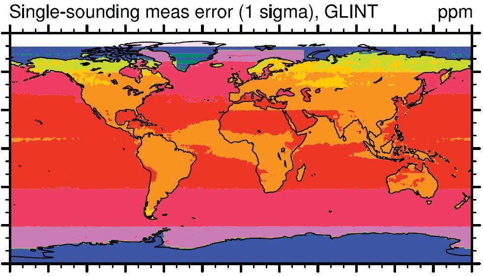 combined Coverage of the oceans is essential to minimize errors from CO 2 transport in