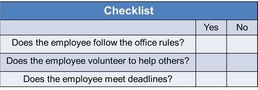 Evaluating Employees - Student Notes 11. Example Checklist 12.