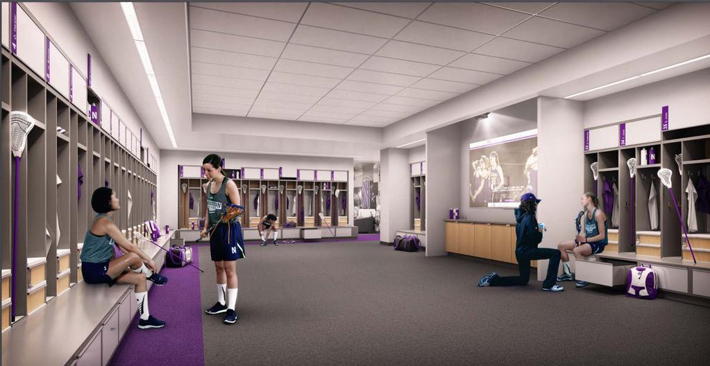 The design team for Northwestern University contacted Shield to create hybrid solid surface and laminate locker builds for the school s football, basketball, volleyball and Olympic sport programs,