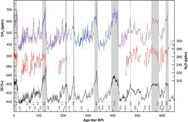 Learning from the past The ice core record of CH 4 : glacial-interglacial cycles Spahni et al., 310 (25), Science, 2005.
