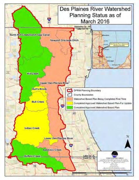 Des Plaines Subwatersheds 6 Previously Approved Watershed-Based Plans Bull Creek/Bulls Brook (2009) Indian Creek (2009) North Mill Creek-Dutch