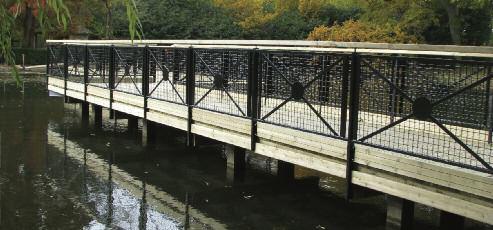 Cascade Railing 3 Parks 3 Public Areas 3 Pedestrian Fence Our Cascade Railings feature an attractive metal infill clad with galvanised and powder coated mesh.