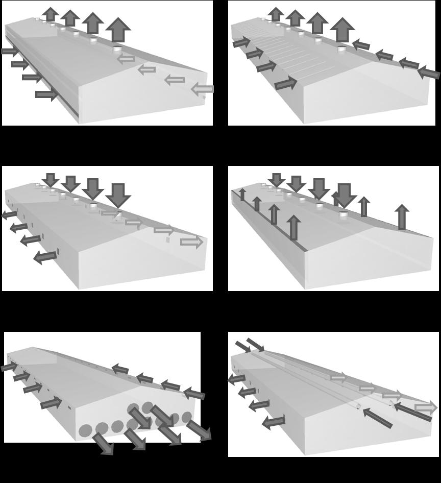 Figure 1. Ventilation types of the broiler houses. Experimental procedure To make the 3-dimensional model, GAMBIT (ver. 2.4, Fluent Inc. Lebanon, N.H., USA) was used.