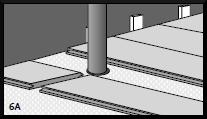 Pipes: In rows where there is a pipe or other vertical object through the subfloor, make sure the object lines up exactly where two boards will meet on the short ends.