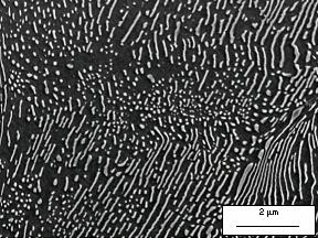 SEM micrographs from samples after 1.5h reheating at 700ºC.