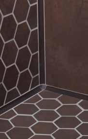 Edging profiles eliminate the need for special ceramic trim pieces, so you can select virtually any tile in the showroom.