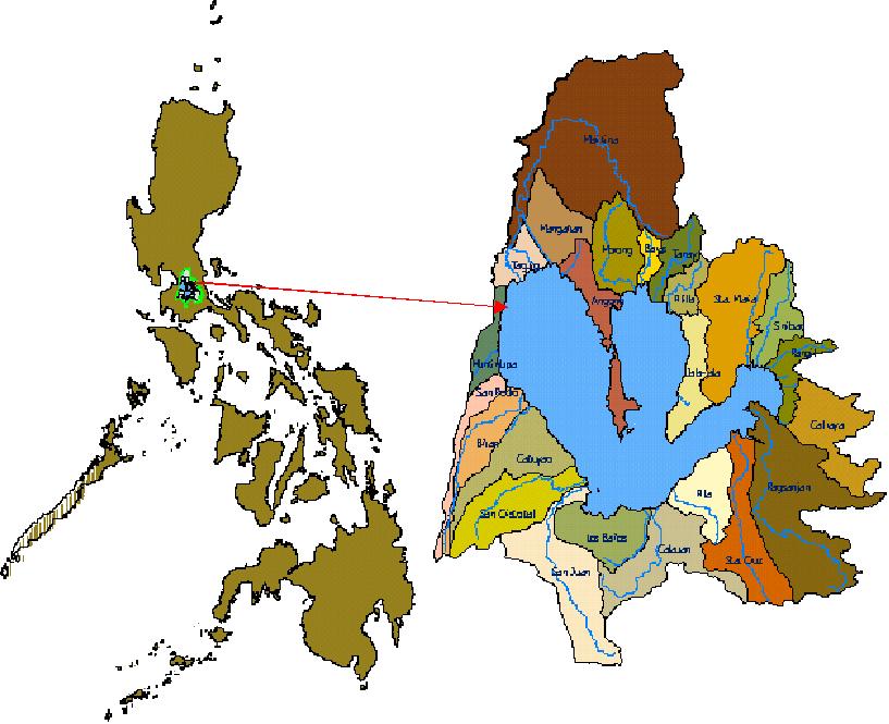 Background of the situation Laguna Lake Basin 24 hydrological sub-basins that traverse 6 provinces, (including Metro Manila), 10 cities and 51 municipalities Multiple uses/users Weak IWRM planning