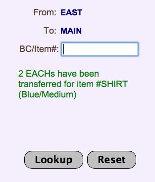 When those fields are selected, hit the Transfer button and you will receive a message stated that the item has been transferred.