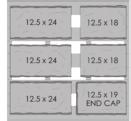 DIMENSIONAL COPING and CAPS BLOCK DETAILS Stone & Bundling Unit Dimensions L"x W"x H" Units/ Bundle Weight/ Stone lbs. 12.5 x 24 12.