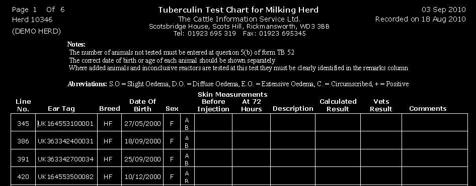 4f. Reports Menu All usual milk recording reports are available on line in